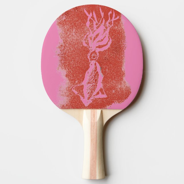 "Giant Squid on rosa" Ping Pong Paddle Pingisracket (Baksidan)
