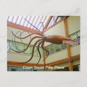 Giant Squid Pike Ställe Market Seattle, WA Postcar Vykort