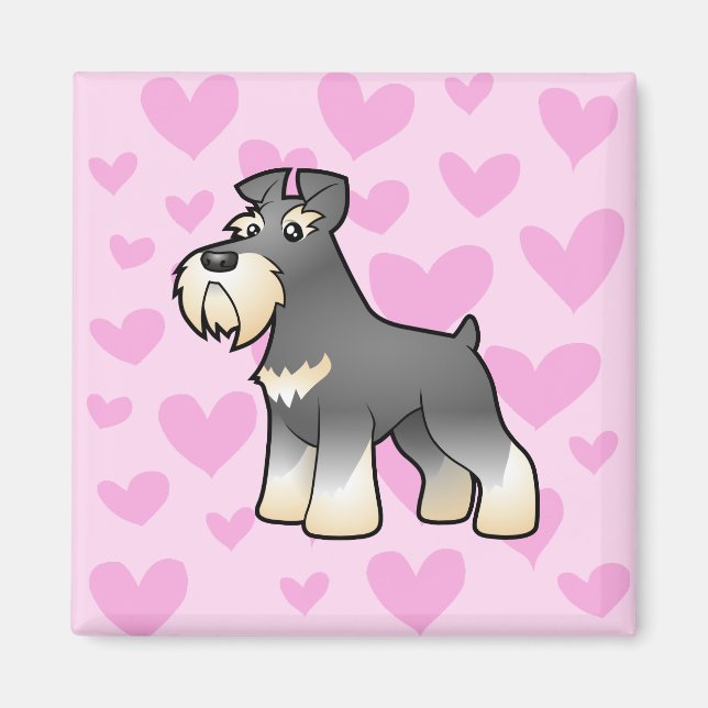 Giant/Standard/Miniature Schnauzer Kärlek Magnet (Framsidan)
