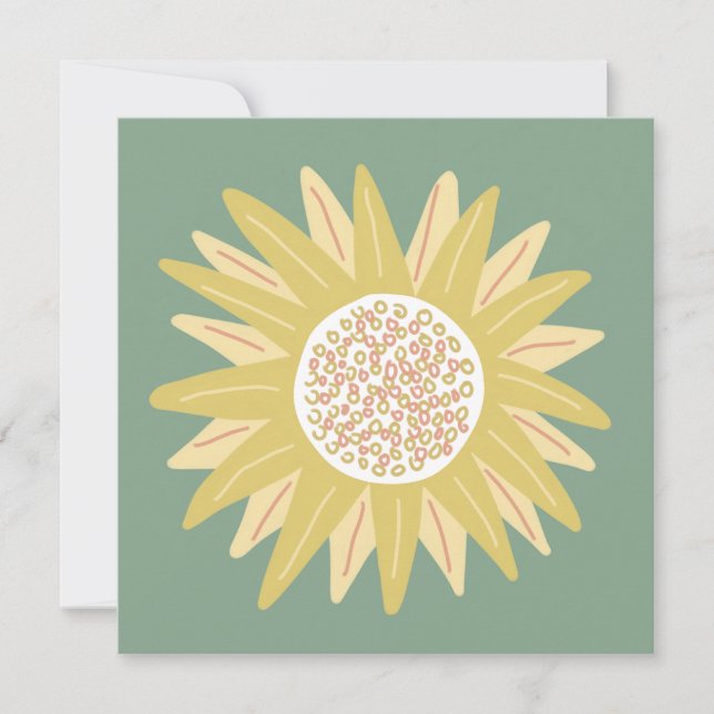 Giant Sunblomma Inbjudningar (Framsida)