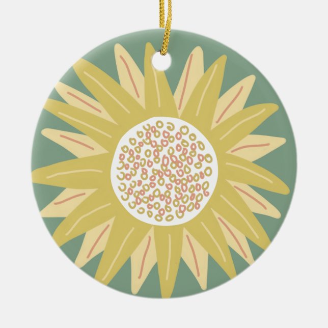 Giant Sunblomma Julgransprydnad Keramik (Framsidan)