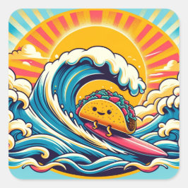 Giant Surfing Taco Sticker Fyrkantigt Klistermärke