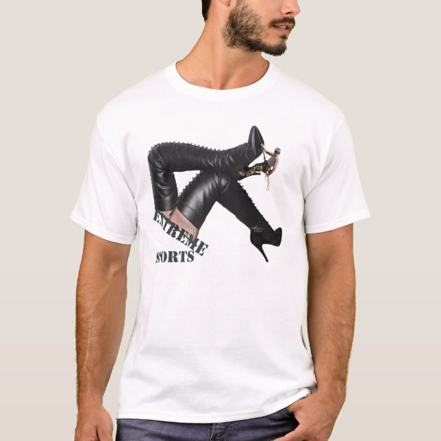 Giant Thigh HIgh Boots klättrades upp Tee (Framsida)