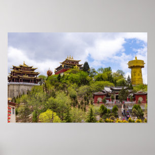 Giant tibetan prayer-hjul i Shangri-la - Yunnan Poster