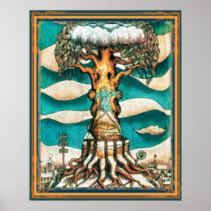 Giant Träd och Snö Poster