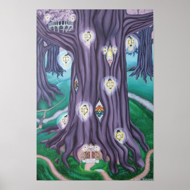 Giant Träd tillverkad av Amethyst Poster (Framsidan)