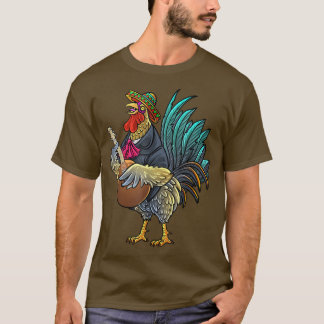 Giant Tupp Guitaring Funny Chicken Gallo Playin T Shirt