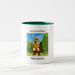 Giant Viking Welcome, Alexandria, Minnesota Två-Tonad Mugg