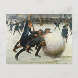 Giantesten kastar snöboll, 1903 vykort