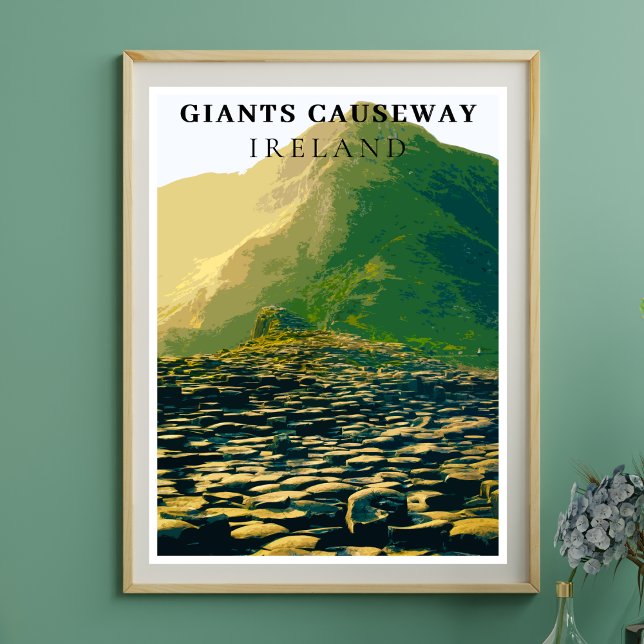 Giants Causeway, Antrim Ireland Retro Stil Poster (Skapare uppladdad)