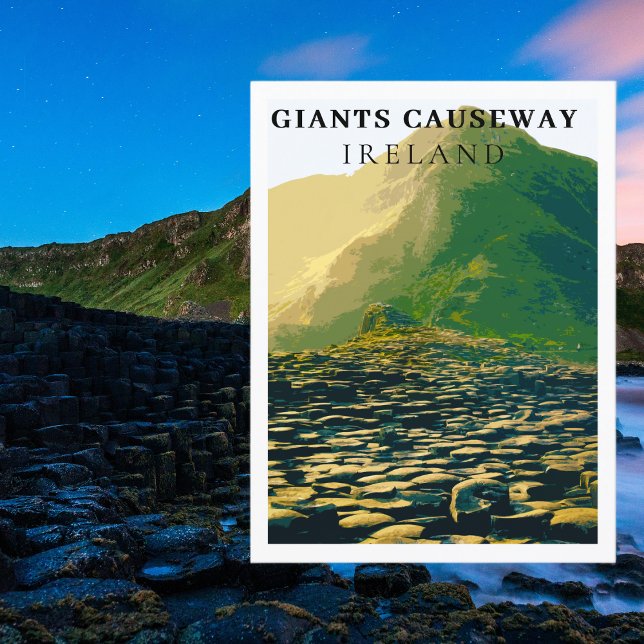 Giants Causeway, Antrim Ireland Retro Stil Vykort (Giants Causeway, Antrim Ireland Retro Style Postcard
)