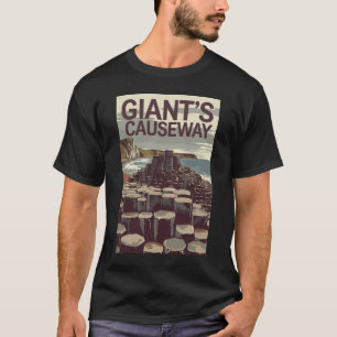 Giants Causeway Ireland Illustration Travel Art T Shirt