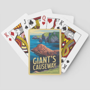 Giants Causeway Ireland Travel Art Vintage Casinokort