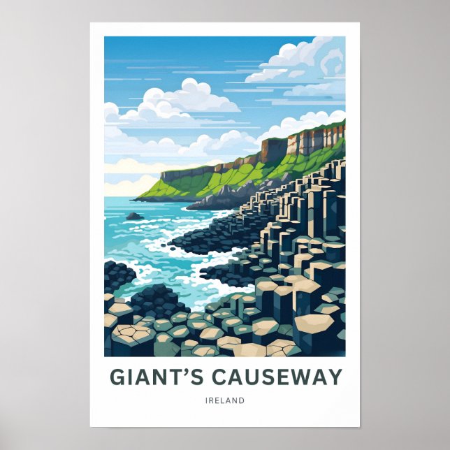 Giant's Causeway Ireland Travel Print Poster (Framsidan)
