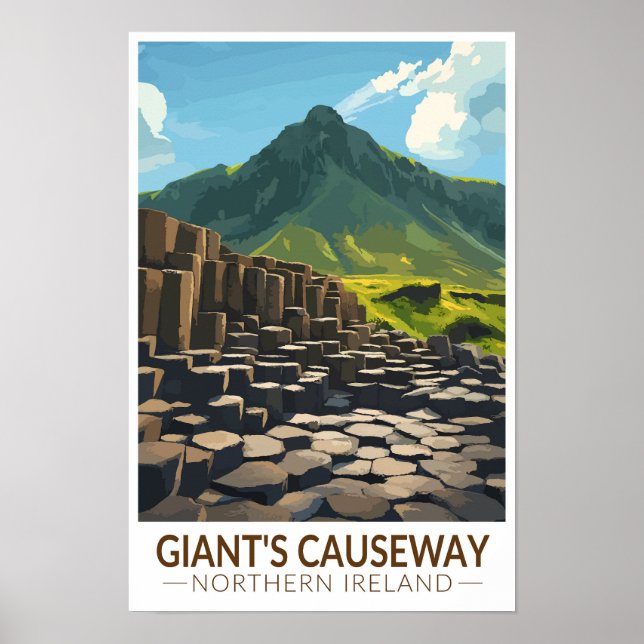 Giant's Causeway Nordirland Illustration Poster (Framsidan)