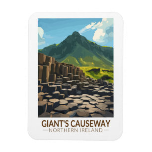 Giants Causeway Northern Ireland Illustration Magnet