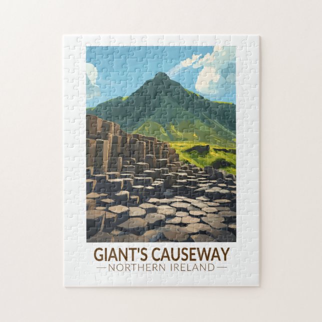 Giants Causeway Northern Ireland Illustration Pussel (Vertikal)