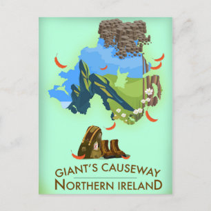 Giants Causeway Northern Ireland Karta Travel-affi Vykort
