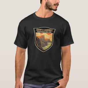 Giants Causeway Northern Ireland Landmark Badge Vi T Shirt