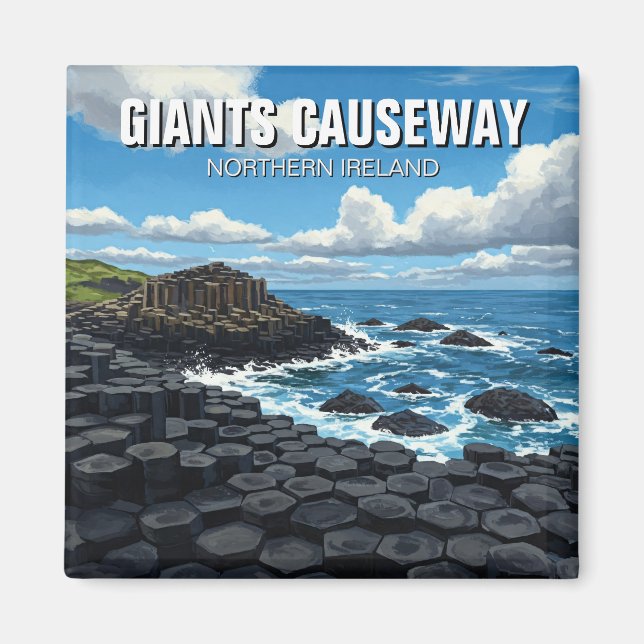 Giants Causeway Northern Ireland Travel Magnet (Framsidan)