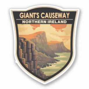 Giants Causeway Northern Ireland Travel Vintage Klistermärken