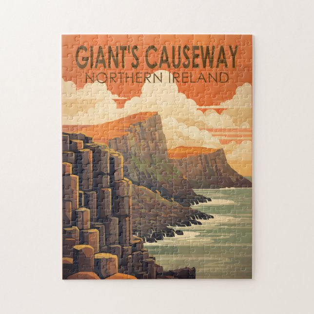 Giants Causeway Northern Ireland Travel Vintage Pussel (Vertikal)