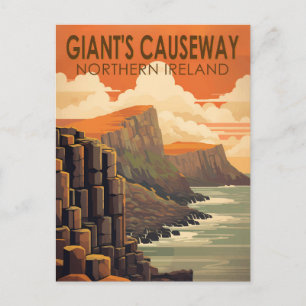 Giants Causeway Northern Ireland Travel Vintage Vykort