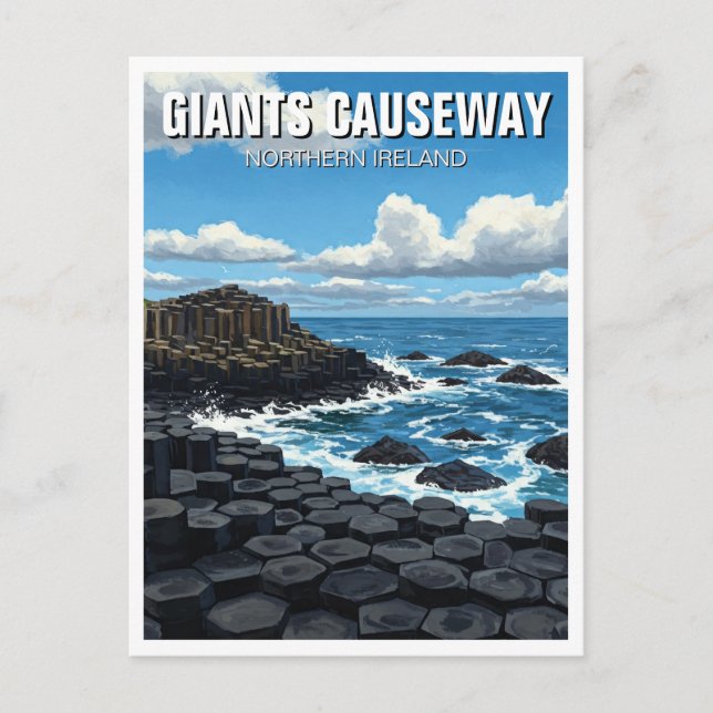 Giants Causeway Northern Ireland Travel Vykort (Framsida)