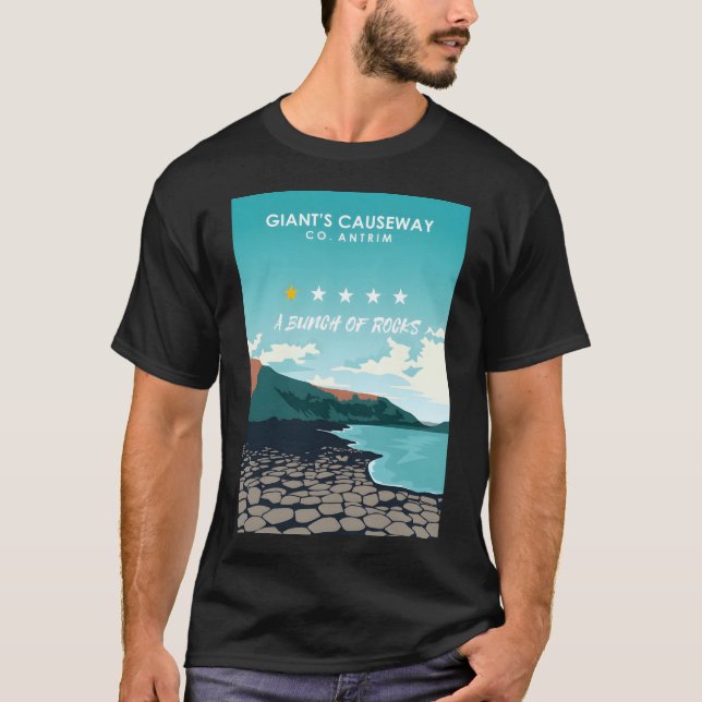 Giant's Causeway One Star Review Northern Ireland T Shirt (Framsida)