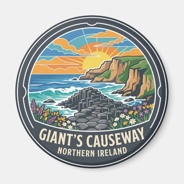 Giant's Causeway Storbritannien Magnet (Framsidan)