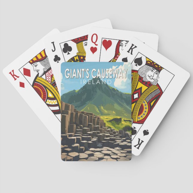 Giants Causeway Travel Art Vintage Casinokort (Baksidan)