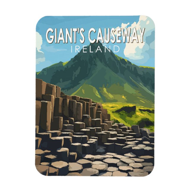 Giants Causeway Travel Art Vintage Magnet (Vertikal)