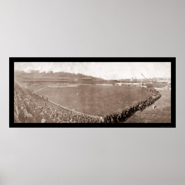Giants Pirater Polo Grounds Baseball Photo 1905 Poster (Framsidan)