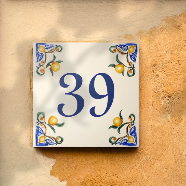 Giardino dei Limoni – House Number Ceramic Tile Kakelplatta (Skapare uppladdad)
