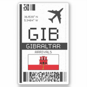 GIB Gibraltar Boarding Pass - Airport Travel Klistermärken