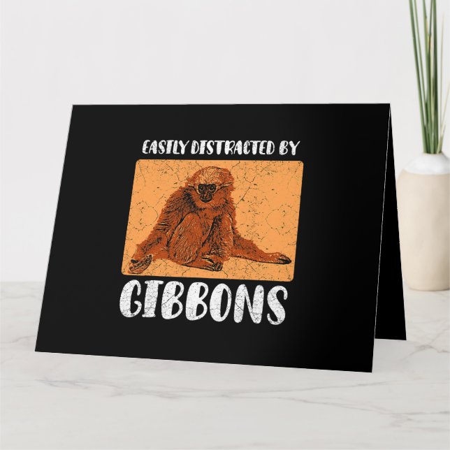 Gibbon Ape Monkey Funny 2 Kort (Framsida)