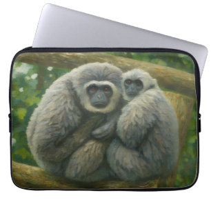 Gibbon Assions - Emotional Wildlife Porträtt Laptop Fodral