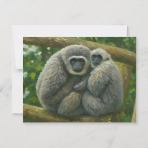 Gibbon Assions - Emotional Wildlife Porträtt Vykort