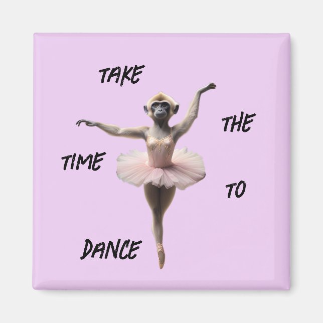 Gibbon Ballet Dancer in a Tutu, Magnet (Framsidan)