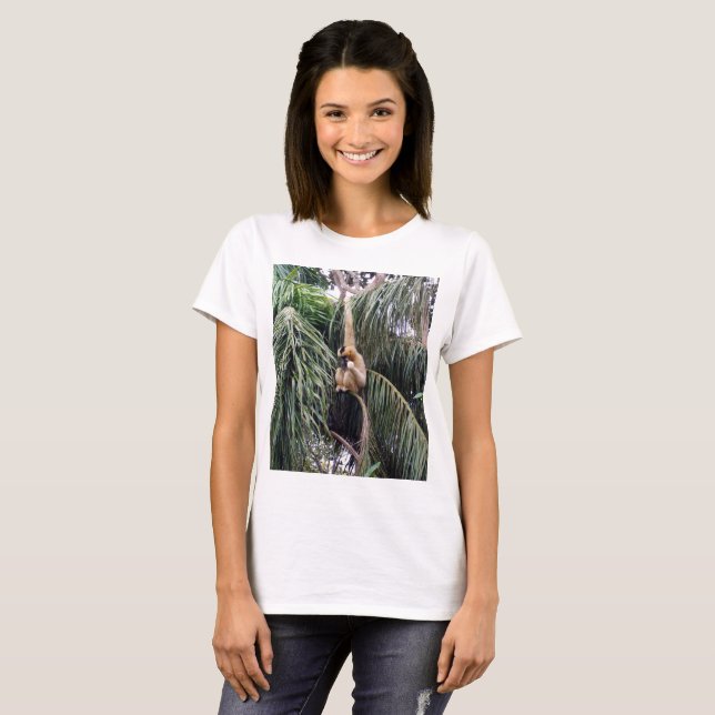 Gibbon bara hanging runt, t shirt (Hel framsida)