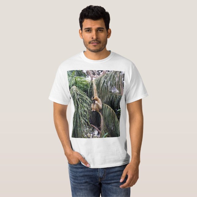 Gibbon bara hanging runt, t shirt (Hel framsida)