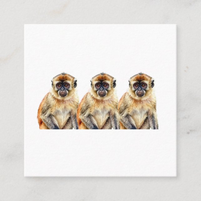 Gibbon Fyrkantigt Visitkort (Framsida)