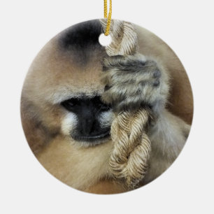 GIBBON JULGRANSPRYDNAD KERAMIK