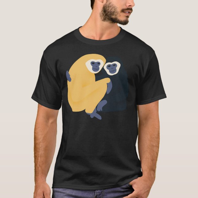 Gibbon Monkey Friends T Shirt (Framsida)