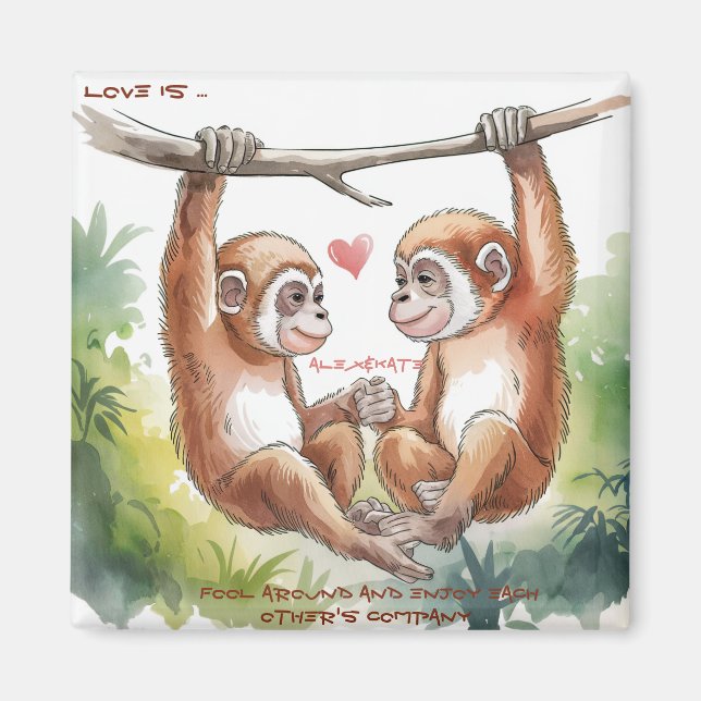 Gibbon Valentiness Magnet (Framsidan)