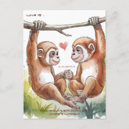 Gibbon Valentiness Vykort
