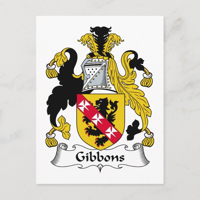 Gibbons Family Crest Vykort (Framsida)