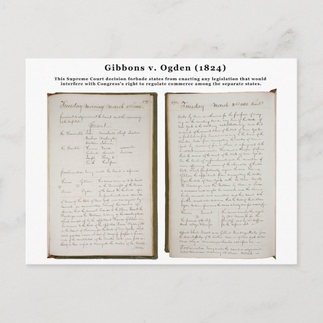 Gibbons v. Ogden, 22 U.S. 1 (1824) Vykort (Framsida)