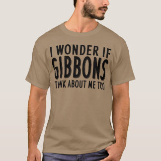 Gibbonsägande apa Hylobatidae Djur Motiv ret T Shirt