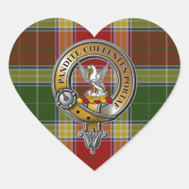 Gibbs Gibsone Tartan & Badge Hjärtformat Klistermärke